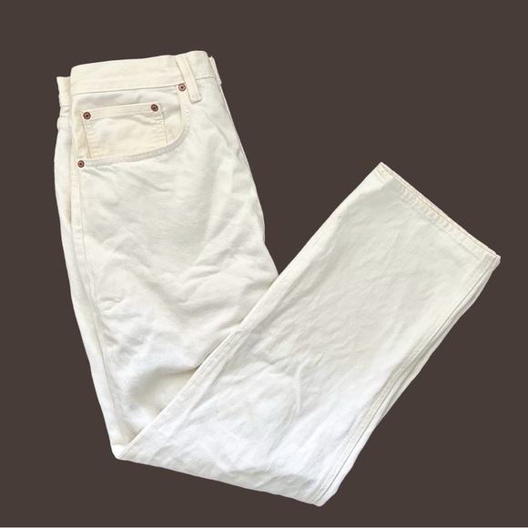 DENIM FORUM ARITZIA The 90s Joni High Rise Loose 29L altered US 31 white jeans - Picture 4 of 11